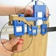 thumbnail image 4 of Localizador de guía de perforación de plantilla de hardware para instalación de perilla de tirador de cajón, herramienta de plantilla de perforación ajustable para puerta de madera (plástico azul, 4 of 5