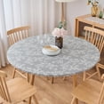thumbnail image 6 of Round Fitted Vinyl Tablecloth with Flannel Backing, Elastic Edge Waterproof Table Cloth Plastic Table Cover for Indoor & Outdoor, 6 of 6