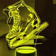 thumbnail image 3 of YSTIAN 3D Ice Skate Shoes Night Light Lamp Illusion 16 Color Changing Table Desk Decoration Lamps Gift with Acrylic Flat ABS Base USB Cable Toy, 3 of 5