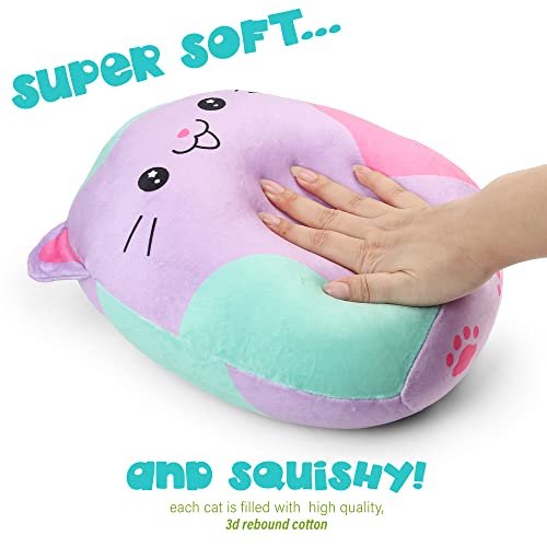BenBen Gato Felpa Almohada, Juego de 3, 12" y 7" Squishy Kitty Peluche Juguete Hugging Alm