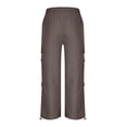 thumbnail image 5 of Womens Cargo Pants Wide Leg High Waist Trousers with Multi Pocket Lightweight Casual Baggy Pants Y2k Brown 5XL, 5 of 7