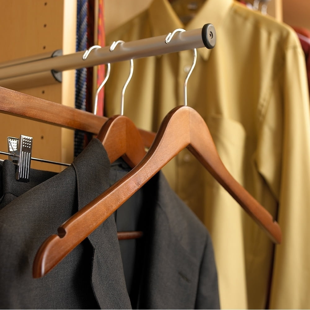 The Great American Hanger Company Wooden Walnut Finish Bottom Hangers with Nickel Hook box of 100