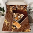 thumbnail image 2 of Feelyou 3D Cute Tiger Queen Sheet Sets, Fashion Leopard Print Bed Set, 4 Pieces, 2 of 7