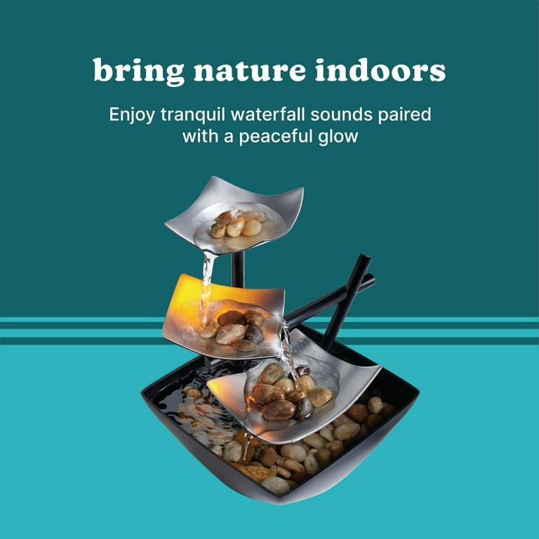 HoMedics EnviraScape Silver Springs, Indoor Table Top Relaxation Fountain, Natural River Rocks, Powered, WFL-SLVS HoMedics EnviraScape Silver Springs, Indoor Table Top Relaxation Fountain, Natural River Rocks, Powered, WFL-SLVS