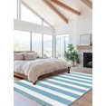 thumbnail image 2 of Cyan and White Striped Area Rug for Bedroom 3x5 Ft Gradient Geometric Super Soft fuzzy Throw Rug Non-Slip Fluffy Plush Indoor Floor Carpet for Living Room Nursery Home Decor, 2 of 8