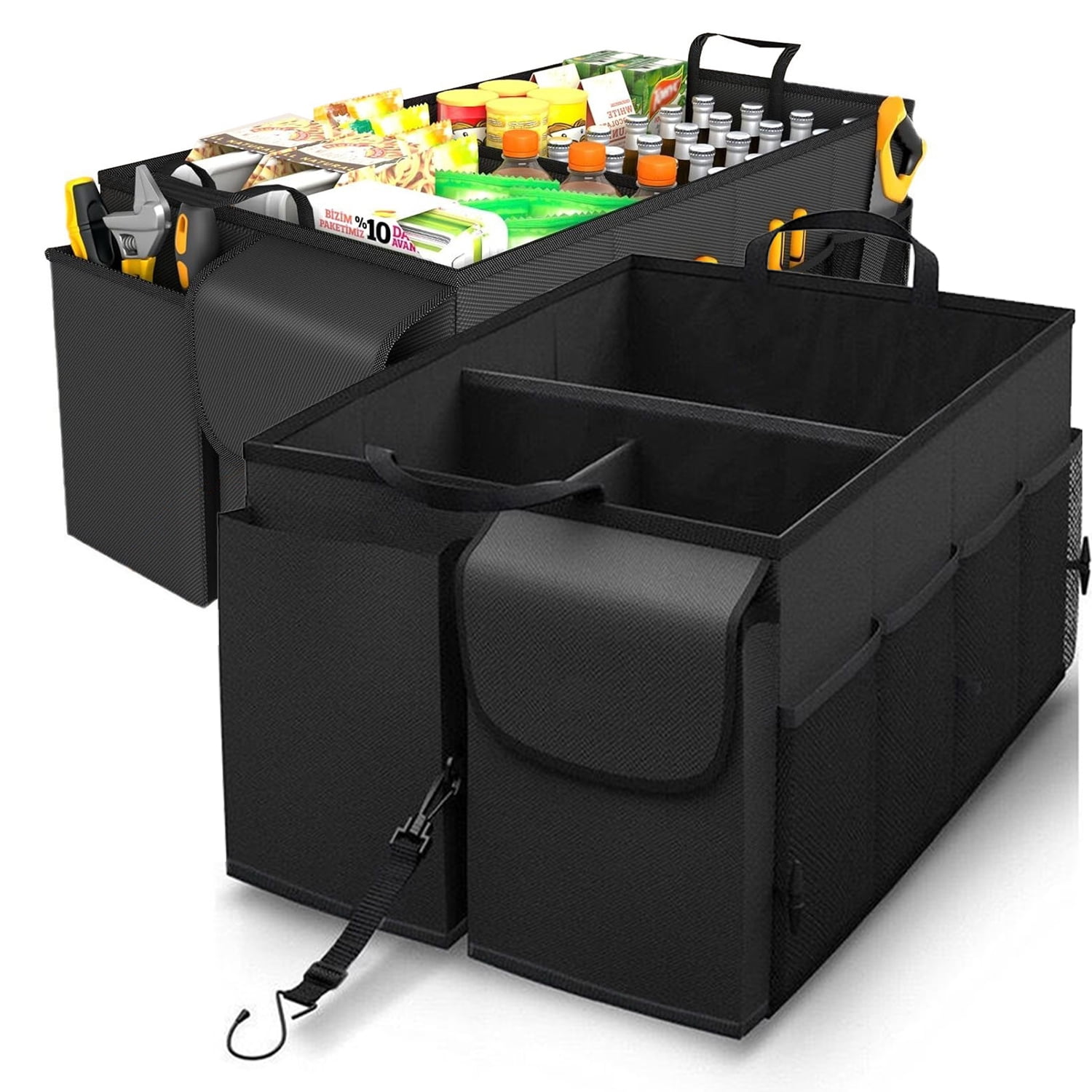 Foldable Car Organizer for Trunk & Back Seat Storage Box, Organization for Car Accessories, Tools, Sundries, Car Essentials