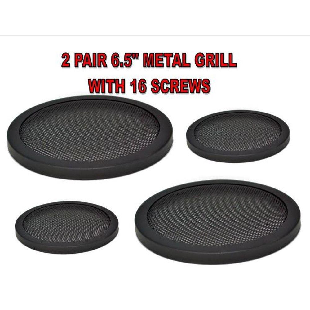 SPEAKER GRILL 2 PAIR 6.5" INCH CAR SPEAKER WOOFER STEEL MESH SPEED CLIPS