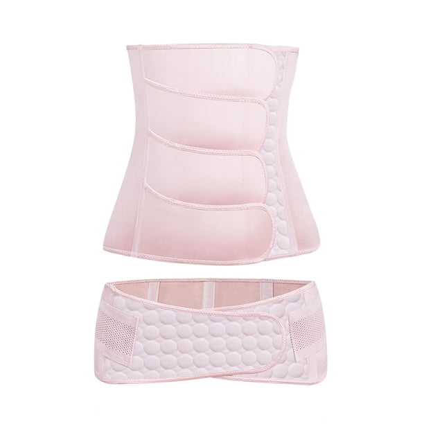 Conjunto de 4 fajas moldeadoras posparto de satén de color liso para mujer, para embarazadas