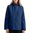 thumbnail image 2 of knqrhpse Fall Jacket Women's Spring And Autumn Thin Outdoor Mountaineering Wear Quick Drying Breathable Windproof Single Layer Coat Hardshell Jacket Womens Coats Tops For Women Casual Fall Dark blue, 2 of 7