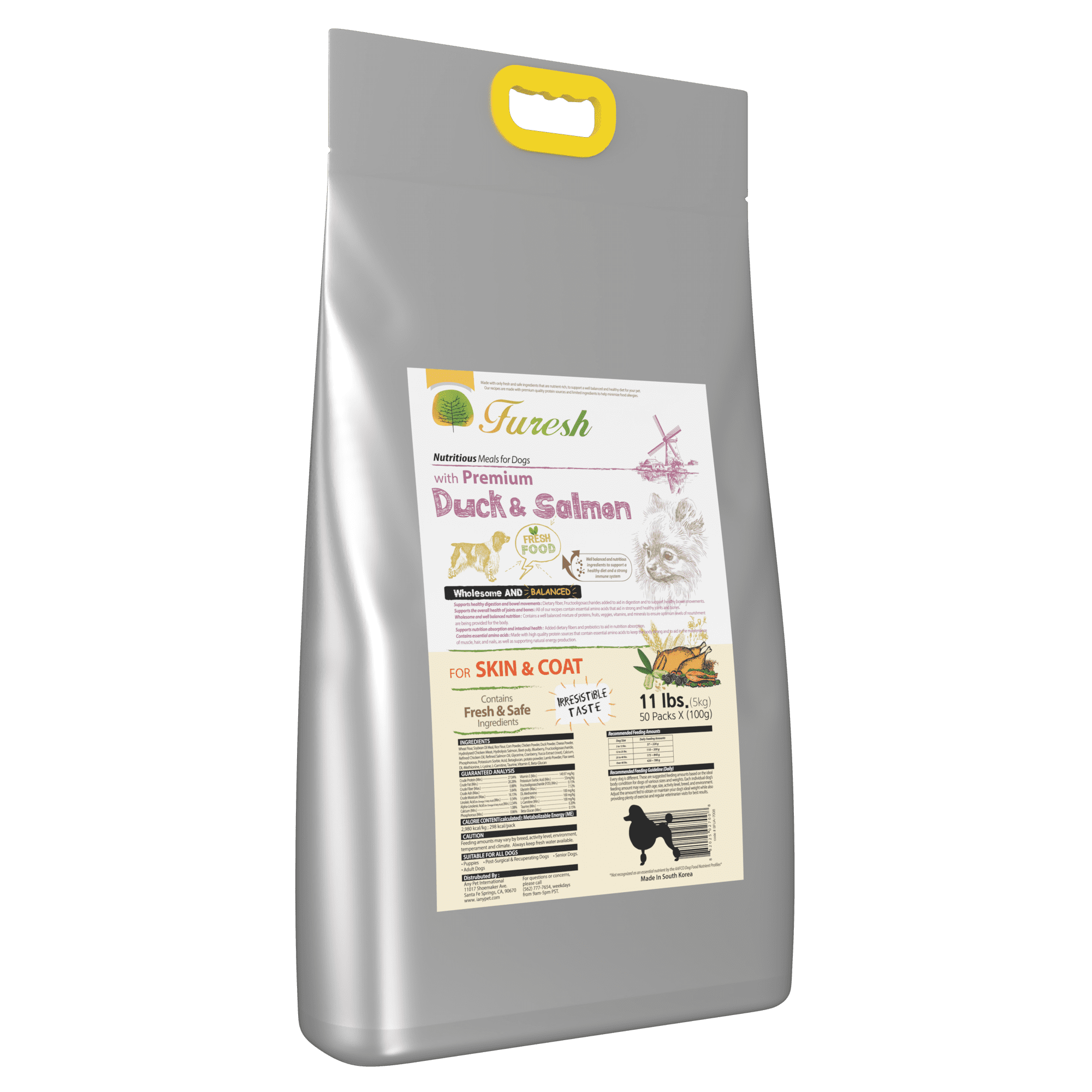 FURESH Limited Ingredient Dry Dog Food, Duck & Salmon Recipe, 11 lb Bag