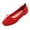 Red, variant on Abomasnow Womens Flock Bow Decor Square Toe Slip‑On Ballet Flat Shoes Casual Lightweight Going Out Shoes