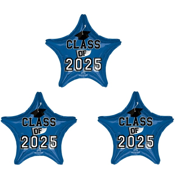 Blue Class of 2025 Graduation party 3 pc balloons Decorations supplies