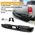 thumbnail image 3 of Kojem Fleetside Rear Step Bumper Face Bar for GMC Chevy 1999 2000 01 02 03 04 05 06 2007 Silverado Sierra 1500 2500 1500 Classic Replaces GM1103124 19121286 Black, 3 of 13