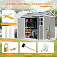 thumbnail image 4 of LZBEITEM 8' x 6' Outdoor Resin Shed  with Floor, Garden Plastic Storage Shed Durable, Heavy Duty Lockable Door & Window for Backyard, 4 of 14