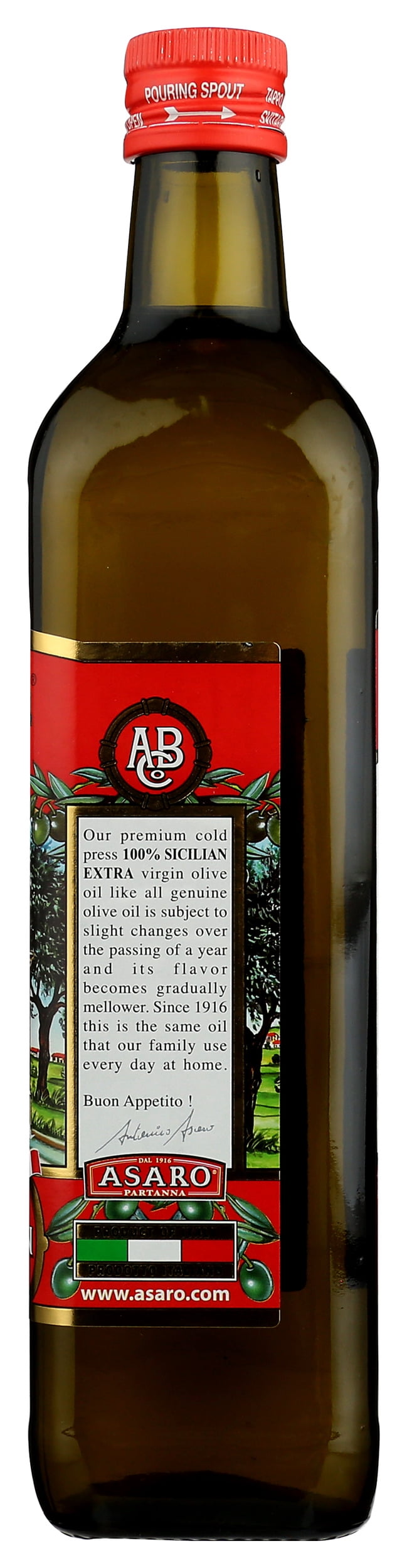 Pack of 4, Partanna Sicily Grown Extra Virgin Olive Oil, 750 ml
