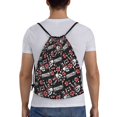 thumbnail image 4 of Hirioo Vintage Skull Casino Print Drawstring Backpack Bag Sport Versatile Sports Backpack for Gym, Travel, Swimming, Beach, 4 of 9