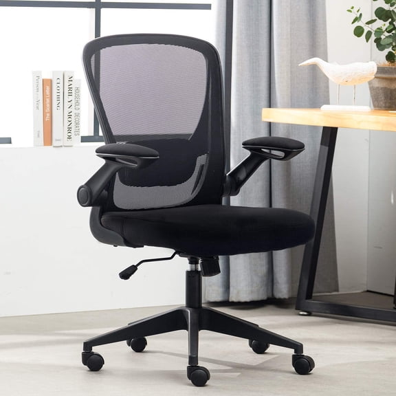 CL.HPAHKL Ergonomic Home Office Chair with Adjustable Lumbar Support, Comfortable Swivel Desk Chair with Wheels, Executive Mesh Computer Chair for Work & Study, Black
