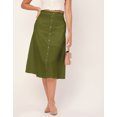 thumbnail image 2 of Moomaya Solid A-Line Skirt For Women, Front Buttoned Midi Skirts, 2 of 9