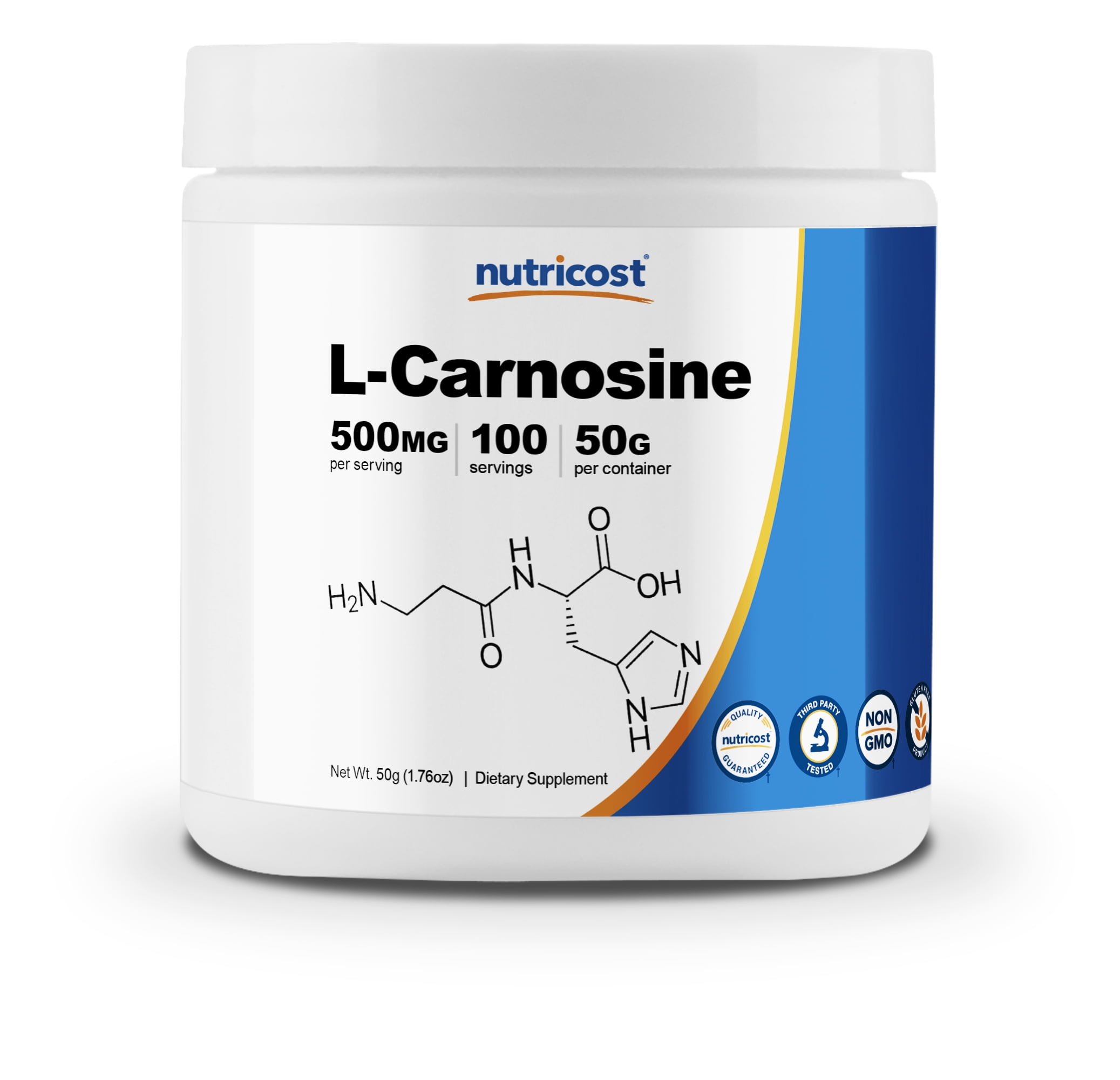 Nutricost LCarnosine Powder 50 Grams (100 Servings) NonGMO
