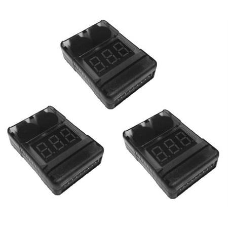 HobbyFlip LiPo Battery Low Voltage Alarm Buzzer Tester Checker 1S-8S Compatible with DJI F550 3 Pack