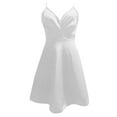 thumbnail image 4 of OSOLU Women Summer Mini Dresses Solid Color Sleeveless Ruched Hem Back Spaghetti Strap Zipper Dress Versatile Sundress Flowy 2025 Elegant Classy Dresses, 4 of 4