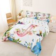 thumbnail image 2 of Castle Fairy Floral Letter J Hummingbird Full Size Comforter Sets 3 Pieces for Adults,Watercolor Flowers Animal Bedding Sets, 2 of 6