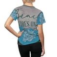 thumbnail image 5 of 'Beach Vibes Only' Women's Cut & Sew Tee (AOP), 5 of 6