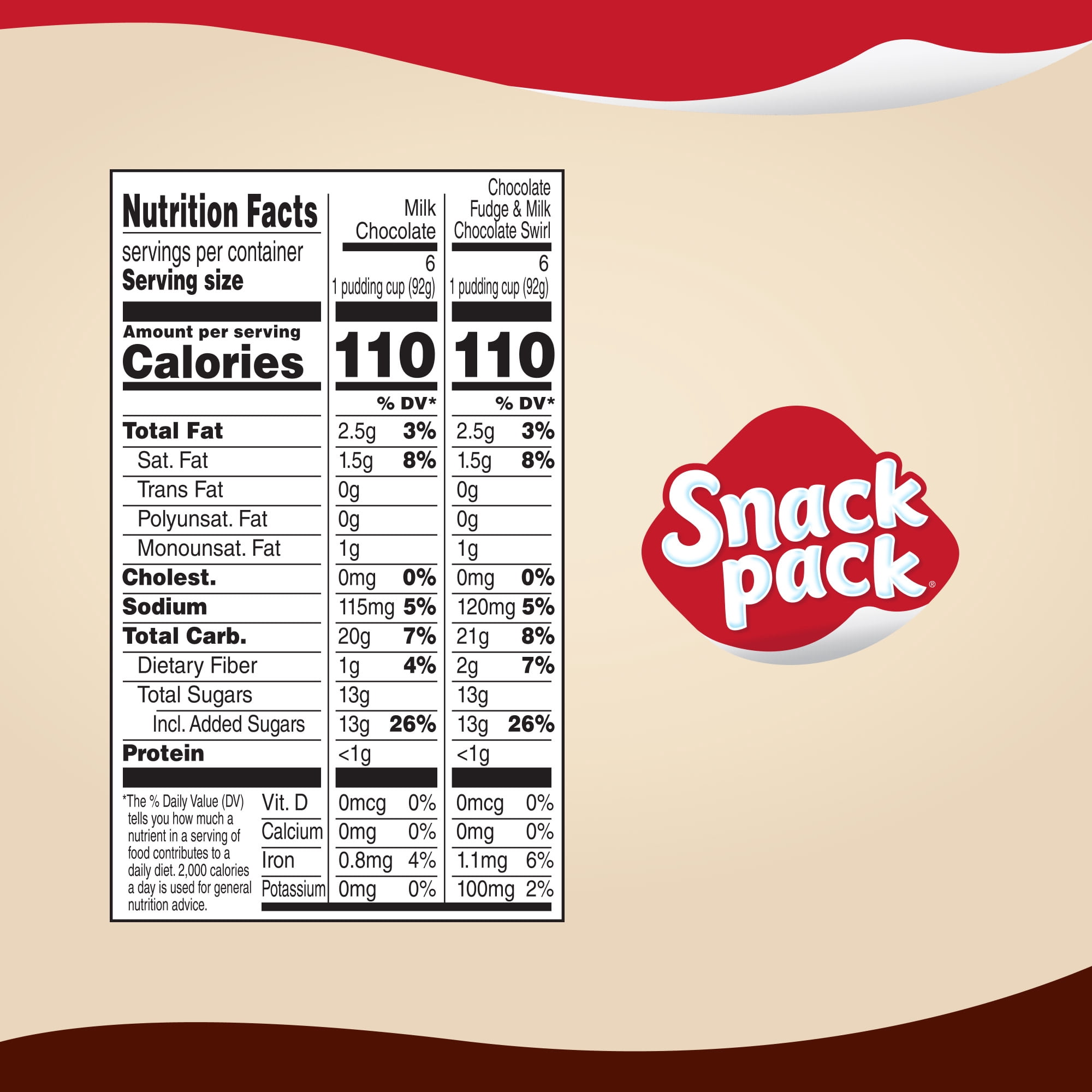Snack Pack Milk Chocolate and Chocolate Fudge & Milk Chocolate Pudding, 3.25 oz Pudding Cups, 12 Count Family Pack