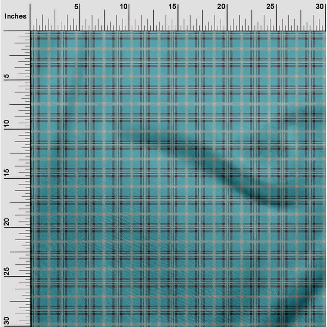 oneOone Viscose Chiffon Fabric Tartan Check Printed Craft Fabric BTY 42 Inch Wide