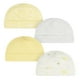 thumbnail image 1 of Gerber Gorro Algodón Orgánico Recién Nacido Pack 4 Suaves Colores Gris Amarillo, 1 of 5