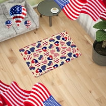 Djunllk Independence Day Door Mat - 4Th of July Patriotic Welcome Doormat, Non-Slip Rubber Backing Door Rug, Vintage Linen Floor Mat for Front Door, 15.7" x 23.6"