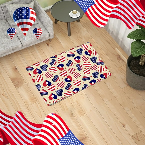 TopLLC Fall Decor,Home Decor Room Decor Patriotic Welcome Doormat Vintage Doormat Non-Slip Rubber Vintage Linen Floor Mat For 4th Of July Independence Day Indoor Outdoor Home floor mats