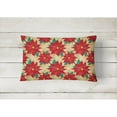 thumbnail image 2 of Poinsetta Christmas Canvas Fabric Decorative Pillow, 2 of 3