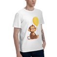 thumbnail image 2 of Cute Monkey Men's T-Shirt Cotton 100% Summer Tops Fashion Casual Cute Monkey Short Sleeves for Men Women Round Collar Top Tees, 2 of 6