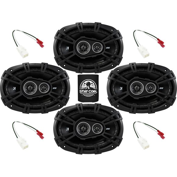 KICKER Speakers 6x9 inch for RAM 1500/2500/3500 2013-2023 Upgrade Kit - 4 Pack of DS Series with Harness, Car Audio Front and Rear Door Speaker DSC6930, 43DSC69304