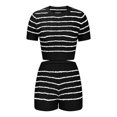 thumbnail image 4 of Women's Short Sleeve Tops Womens Lounge Sets Short Sleeve with Shorts Pullover Jogger Outfit Summer Casual Tracksuits Ndbuld Black L, 4 of 5