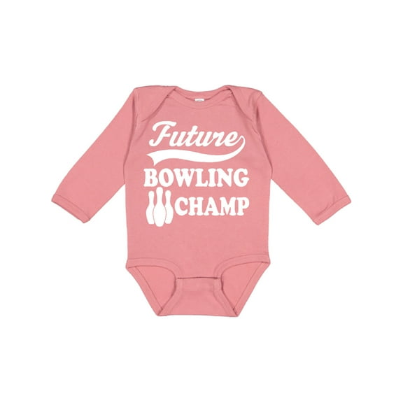 Inktastic Future Bowling Champ Childs Bowler Boys or Girls Long Sleeve Baby Bodysuit