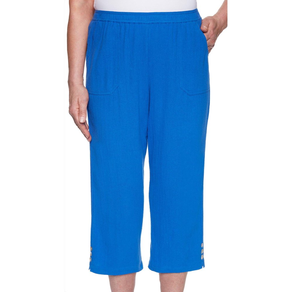 Alfred Dunner Alfred Dunner Plus Laguna Beach Gauze Button Hem Capris