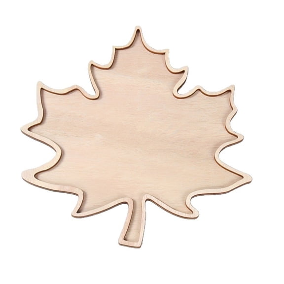 Maple Leaf Shaped Wood Serving Tray, Fall Tray Decor, Farmhouse Fall Decor, Thanksgiving Table Decorations, Unfinished Wooden Decorative Tray for Serving Snacks