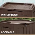 thumbnail image 3 of BOBOKY 30 Gallon Resin Deck Box Outdoor Indoor Waterproof Storage Box for Patio Furniture Pool Accessories Storage for Cushion Garden Tools (30 Gallon)Brown, 3 of 9