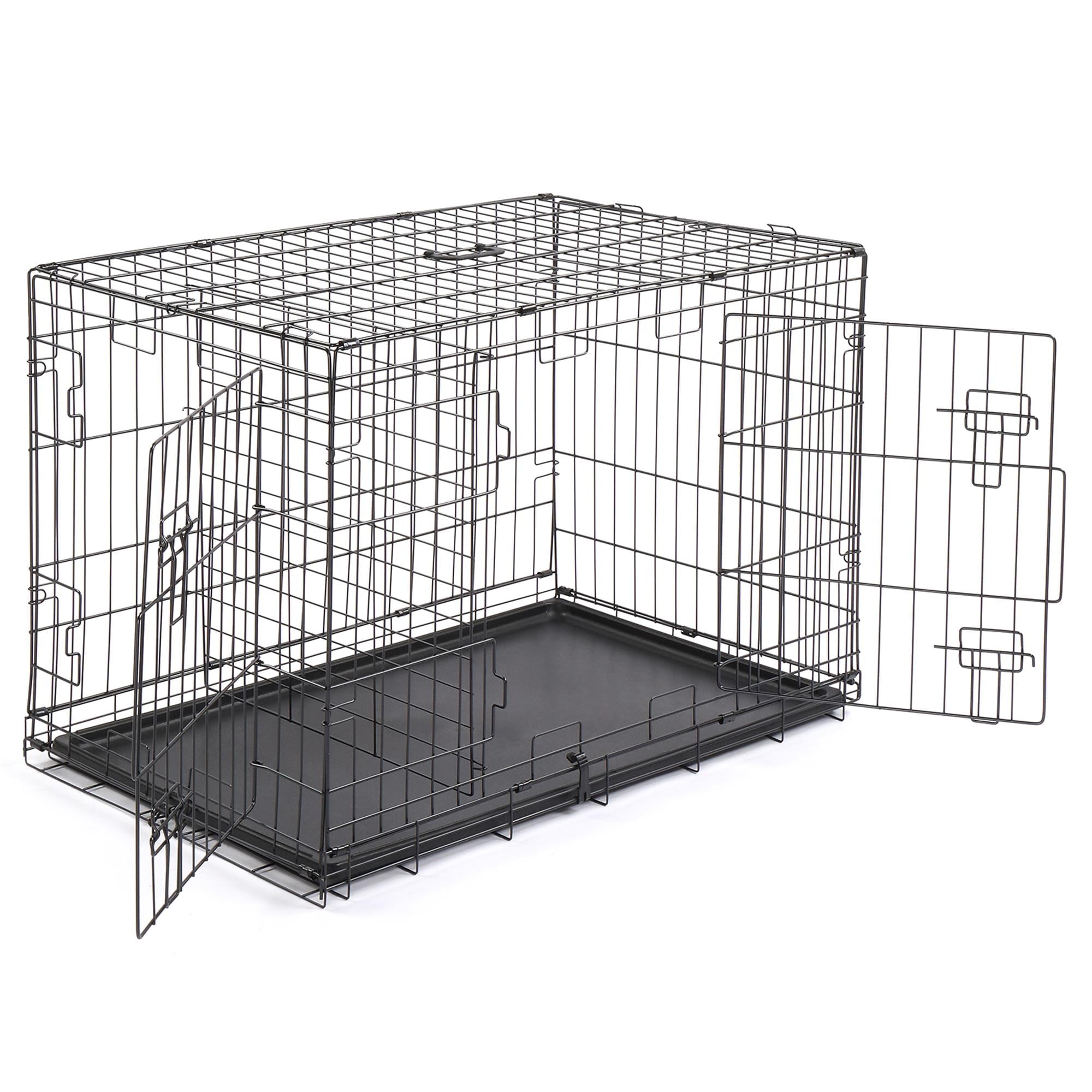 Pefilos 36" Dog Crate for Medium Pet Kennel Cat Folding Steel Animal Playpen Wire Metal, Black Pefilos 36" Dog Crate for Medium Pet Kennel Cat Folding Steel Animal Playpen Wire Metal, Black