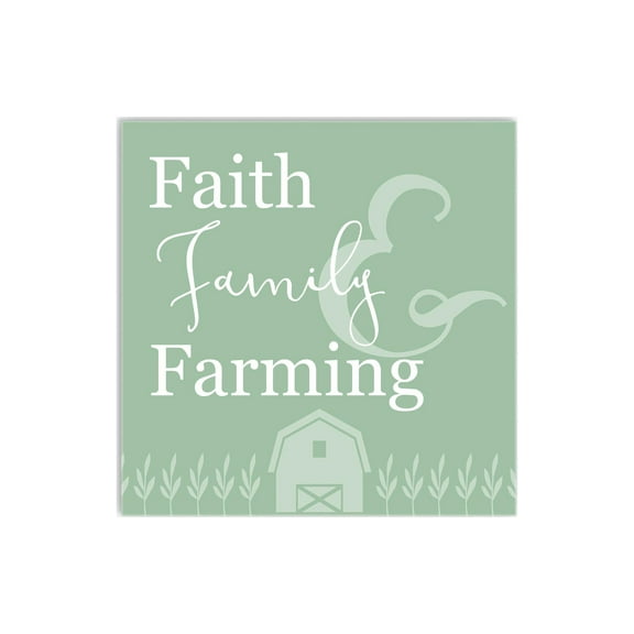 Faith Family Farming Spring Green Barn 12 x 12 Wood Wall Sign Plaque