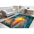thumbnail image 4 of Seascape Rug, Landscape Rugs, Small Rug, Wave Rugs, Stair Rug, Office Decor Rugs, Surfer Wave Landscape Rugs, Pattern Rug, 3.3'x6.5' - 100x200 cm, 4 of 7
