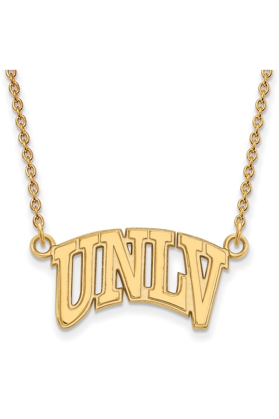925 Sterling Silver With GP LogoArt U of Nevada Las Vegas Small Pendant With Necklace; for Adults and Teens; for Women and Men