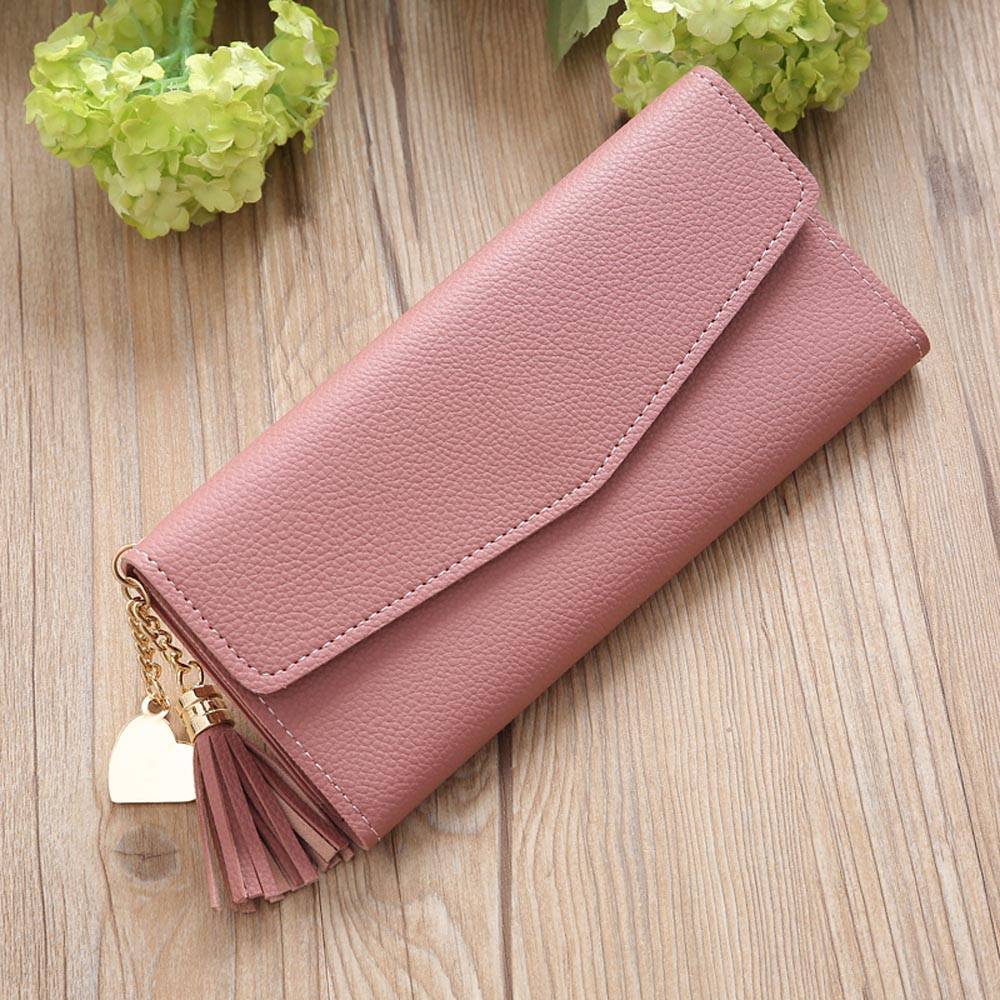 PhoneSoap Women Simple Long Wallet Tassel Coin Purse Card Holders