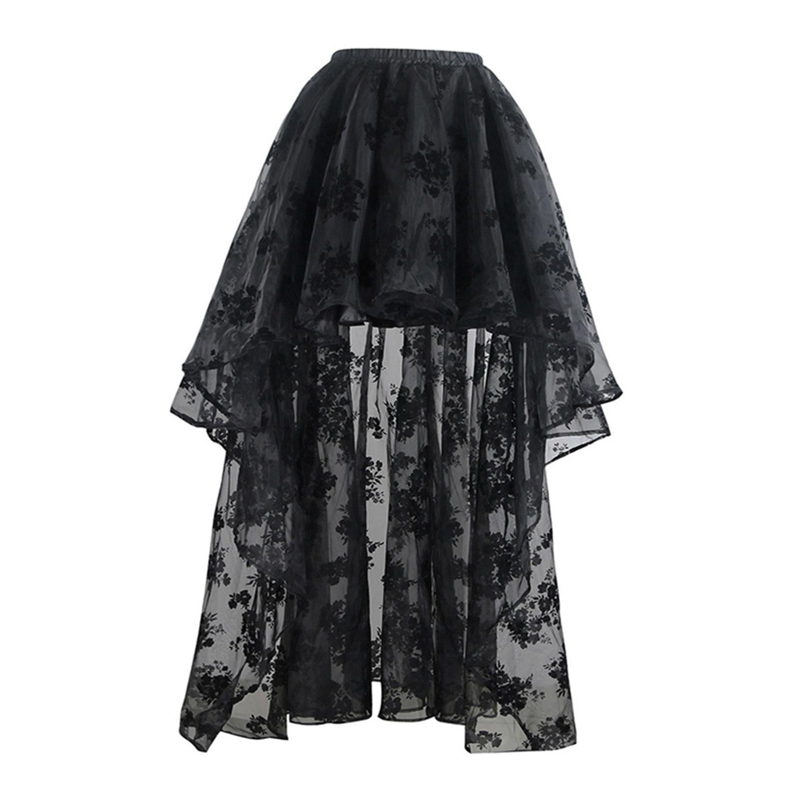 High low tulle skirt black best sale