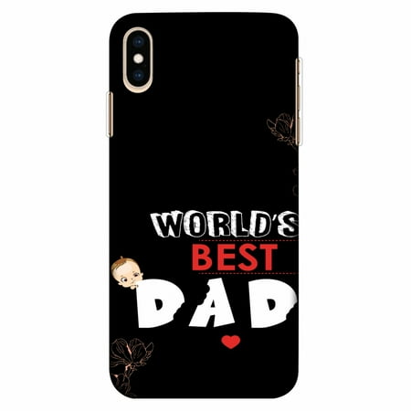 iPhone XS Max Case Tempered Glass Combo, Ultra Slim Designer Back Cover with Tempered Glass Screen Protector for iPhone Xs Max (2018) - Father's Day - World's Best