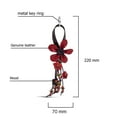 thumbnail image 5 of Hanging Red Bouquet of Leather Flowers & Wood Accented Keychain, 5 of 5