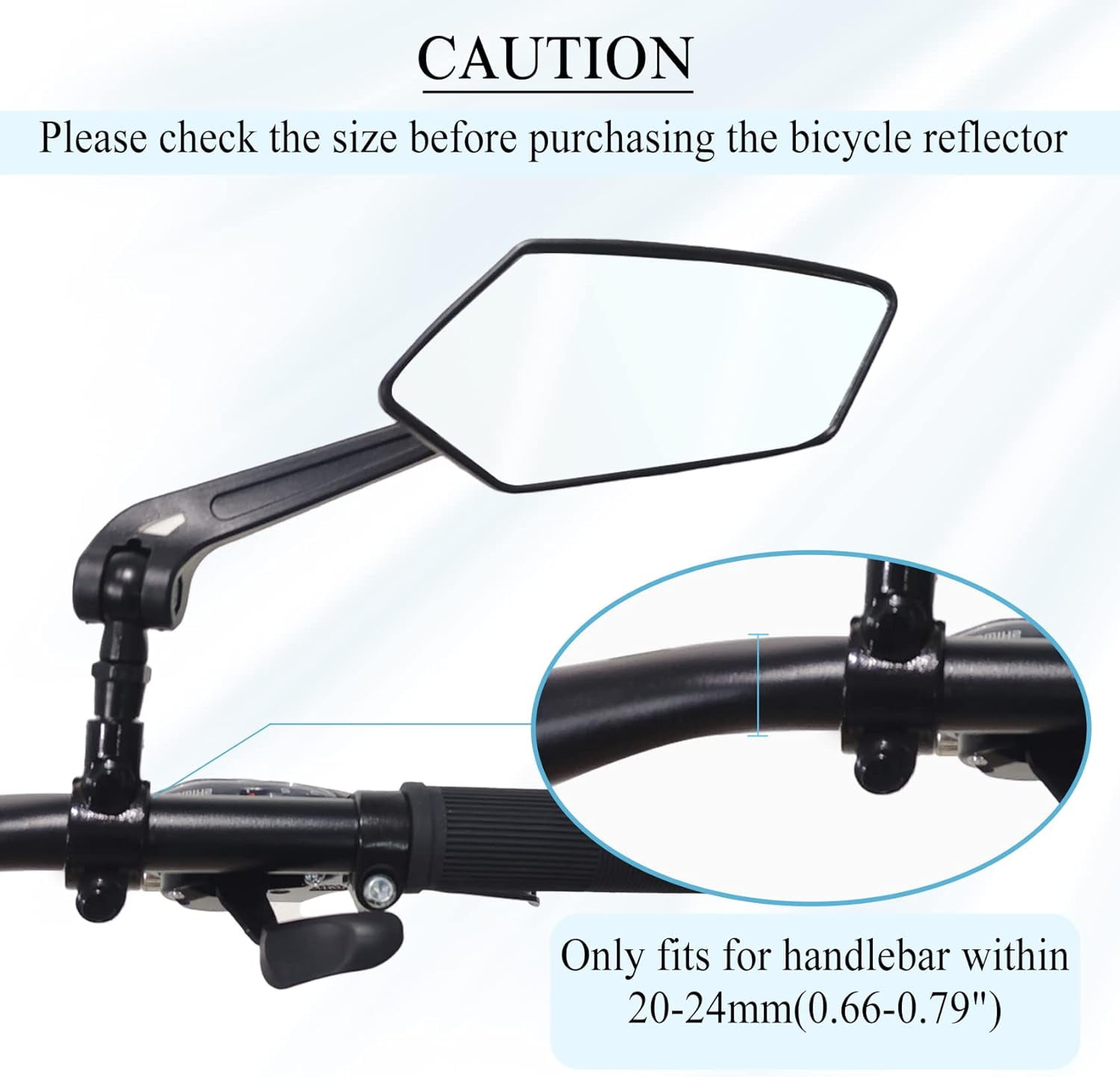 Bike Mirror, HD Blast-Resistant, Ajustable And Rotatable Safe Rearview Bicycle Mirror for Left or Right Side, Rearview Bike Mirrors, Bicycle Mirror for Handlebar (Black)