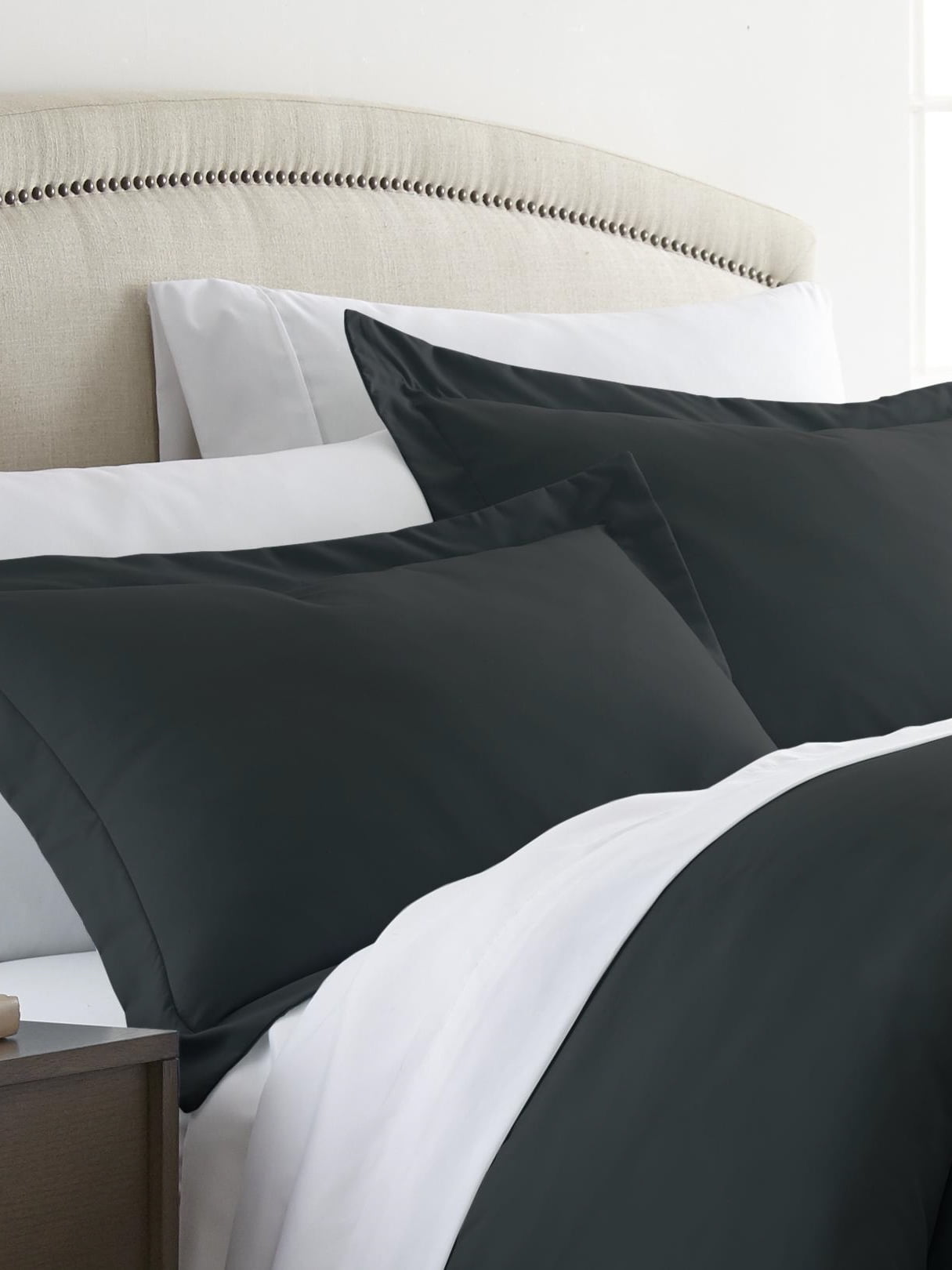 Comfort Canopy - 2 Pack Black Pillow Shams Microfiber Ultra Soft for King Beds